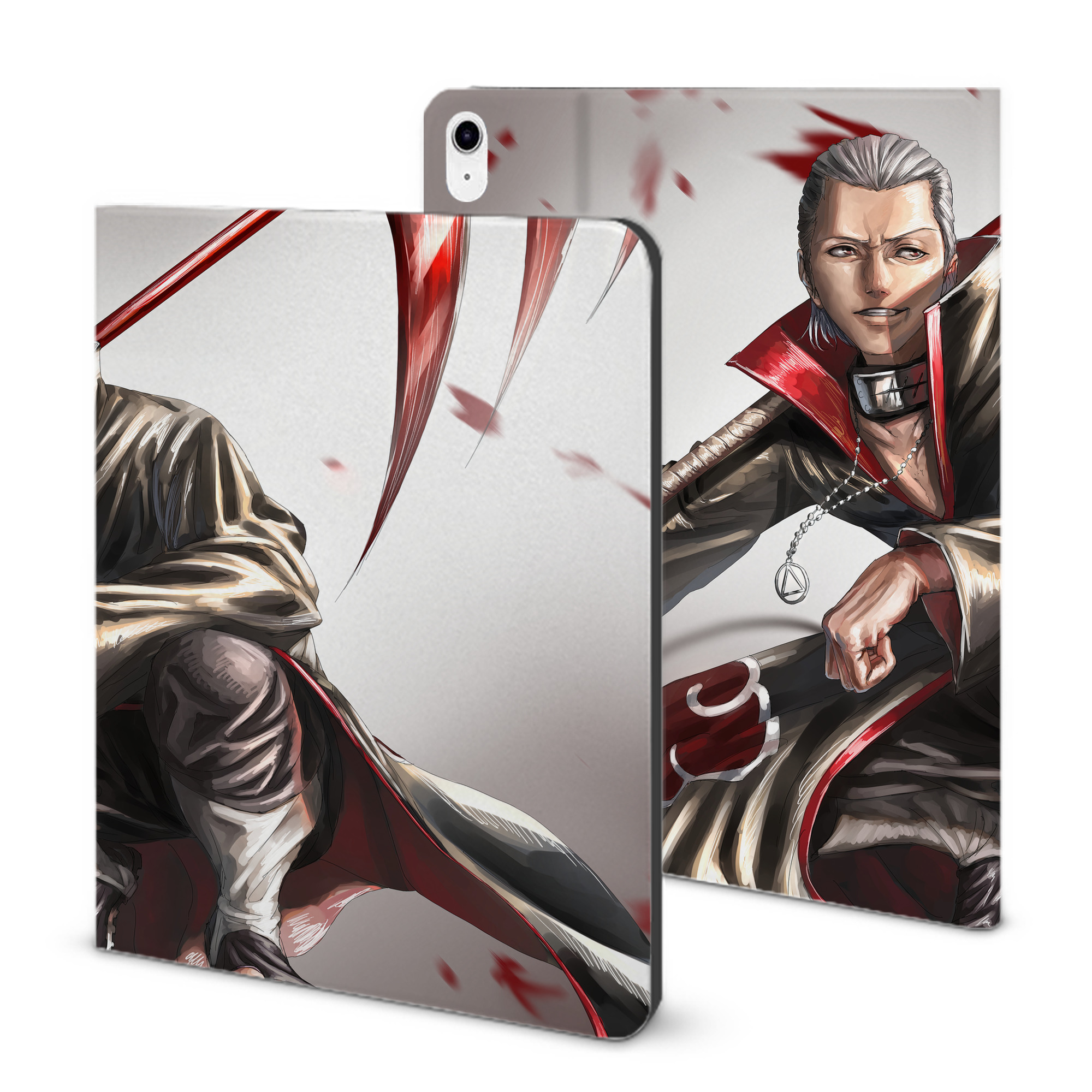 （画像用） NARUTO -ナルト- NARUTO -ナルト- 疾風伝 IPad ケース ブック型 PUレザー TPU 耐衝撃 軽量 薄型 ペン収納なし 全面保護 IPad 各モデル対応